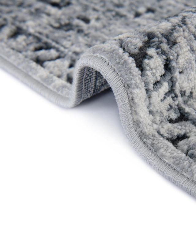 Blue Gray 5' 3 x 5' 3 Chateau Round Area Rug 85% Polypropylene & 15% Chenille With Cotton Backing Traditional Vintage Distressed Carpet for Classical Interior Design Decorating for Sale at Rug Engine