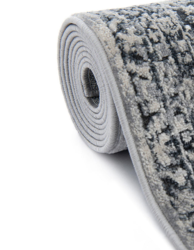 Blue Gray 5' 3 x 5' 3 Chateau Round Area Rug 85% Polypropylene & 15% Chenille With Cotton Backing Traditional Vintage Distressed Carpet for Classical Interior Design Decorating for Sale at Rug Engine