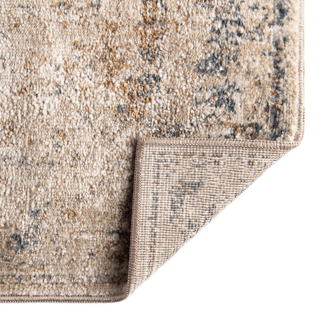 Blue Cream 2' 7 x 10' Chateau Runner Area Rug 85% Polypropylene & 15% Chenille With Cotton Backing Traditional Vintage Distressed Carpet for Classical Interior Design Decorating for Sale at Rug Engine