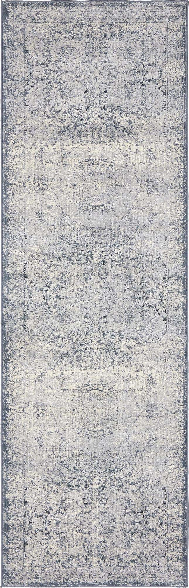 Dark Blue 2' x 6' 9 Chateau Runner Area Rug 85% Polypropylene & 15% Chenille With Cotton Backing Traditional Vintage Distressed Carpet for Classical Interior Design Decorating for Sale at Rug Engine