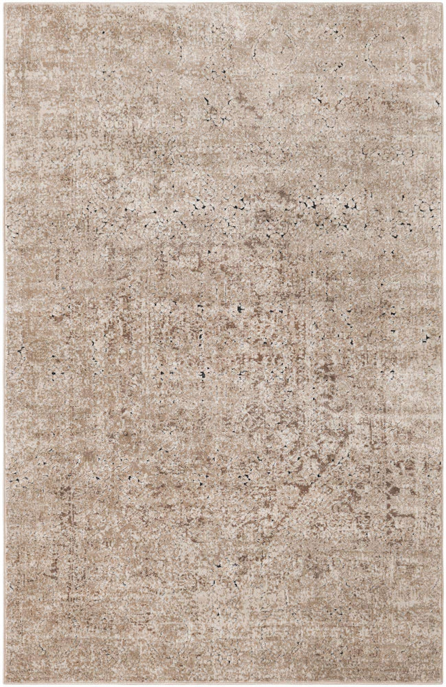 Beige 4' 1 x 6' 1 Chateau Rectangle Area Rug 85% Polypropylene & 15% Chenille With Cotton Backing Traditional Vintage Distressed Carpet for Classical Interior Design Decorating for Sale at Rug Engine