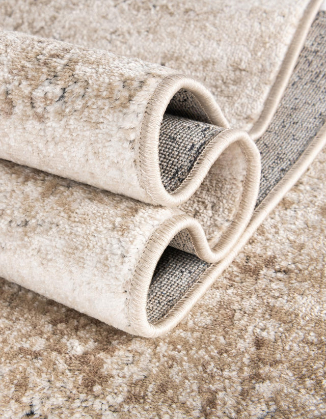 Beige 2' x 6' 9 Chateau Runner Area Rug 85% Polypropylene & 15% Chenille With Cotton Backing Traditional Vintage Distressed Carpet for Classical Interior Design Decorating for Sale at Rug Engine