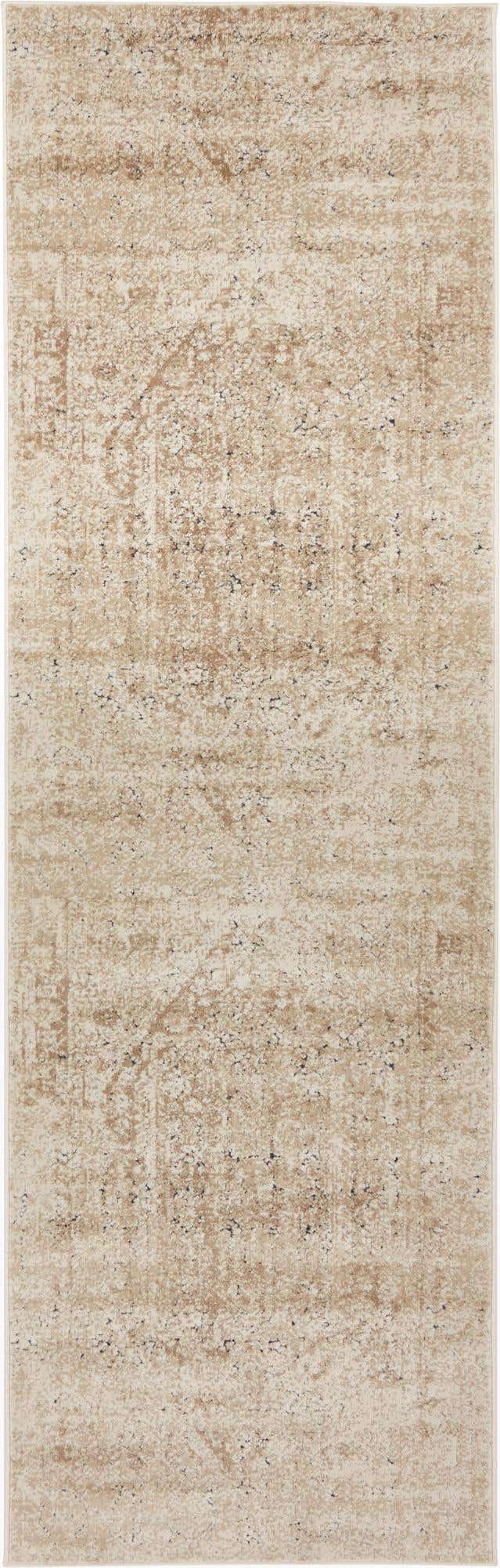Beige 2' x 6' 9 Chateau Runner Area Rug 85% Polypropylene & 15% Chenille With Cotton Backing Traditional Vintage Distressed Carpet for Classical Interior Design Decorating for Sale at Rug Engine