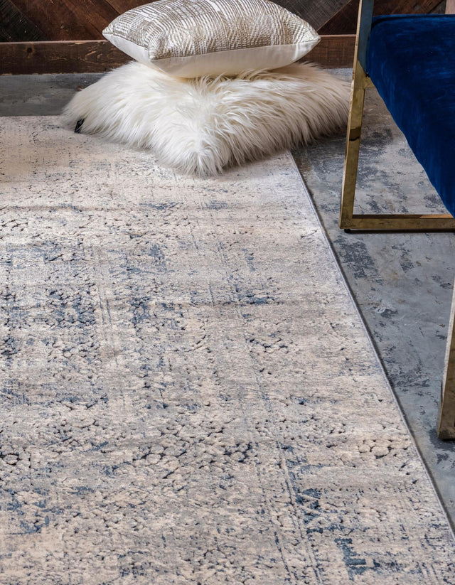 Gray 4' 1 x 6' 1 Chateau Rectangle Area Rug 85% Polypropylene & 15% Chenille With Cotton Backing Traditional Vintage Distressed Carpet for Classical Interior Design Decorating for Sale at Rug Engine