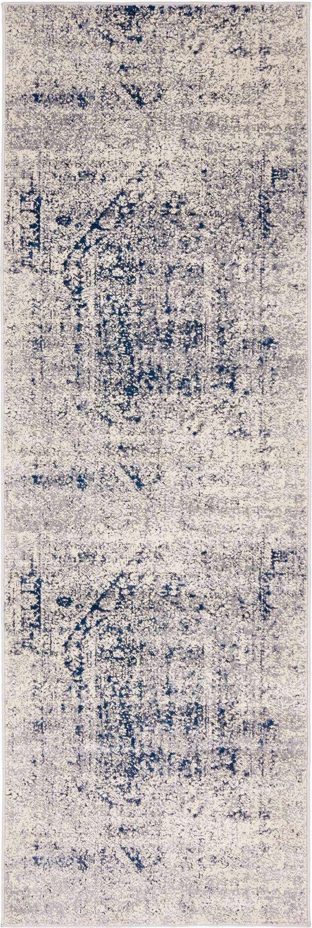 Gray 2' x 6' 9 Chateau Runner Area Rug 85% Polypropylene & 15% Chenille With Cotton Backing Traditional Vintage Distressed Carpet for Classical Interior Design Decorating for Sale at Rug Engine