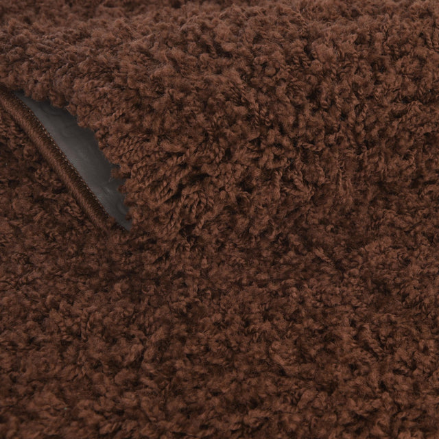 Chocolate Brown 4' 1 x 4' 1 Solid Shag Round Area Rug Thick Soft Touch Fluffy & Plush Shaggy Pile