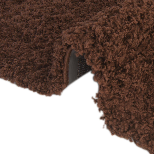 Chocolate Brown 4' 1 x 4' 1 Solid Shag Round Area Rug Thick Soft Touch Fluffy & Plush Shaggy Pile