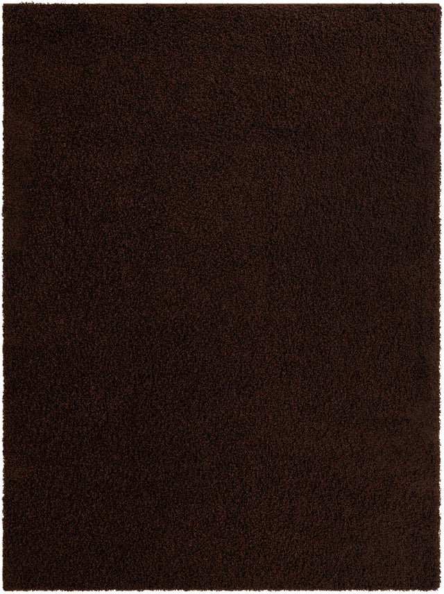Chocolate Brown 9' x 12' Solid Shag Rectangle Area Rug Thick Soft Touch Fluffy & Plush Shaggy Pile Durable Minimalist Carpet for Classic Interior Design for Sale at Rug Engine