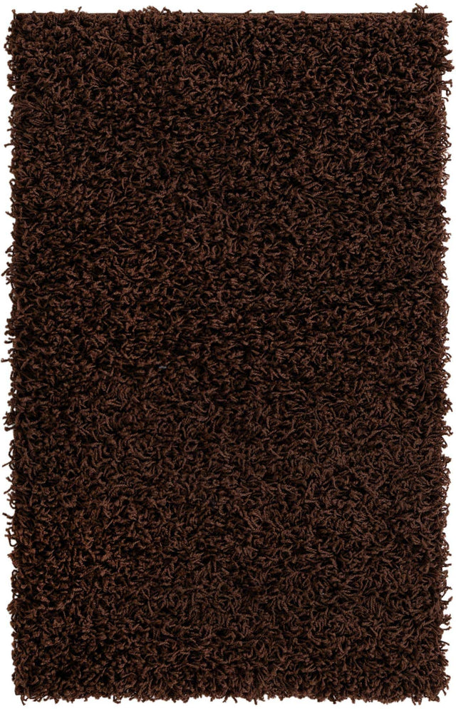 Chocolate Brown 2' x 3' 1 Solid Shag Rectangle Area Rug Thick Soft Touch Fluffy & Plush Shaggy Pile Durable Minimalist Carpet for Classic Interior Design for Sale at Rug Engine