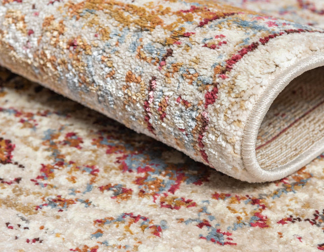Beige 8' x 8' Augustus Round Area Rug 70% Polypropylene & 30% Polyester With Cotton Backing Easy Clean Home Decor Carpet for Sale at Rug Engine