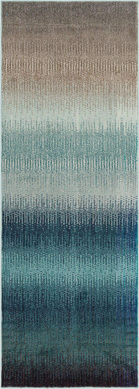 Blue 2' 2 x 6' 7 Estrella Runner Area Rug 100% Polypropylene Non-Shedding Stain Resistant Carpet Colorful Modern Abstract Design Easy Clean for Home Decor for Sale at Rug Engine