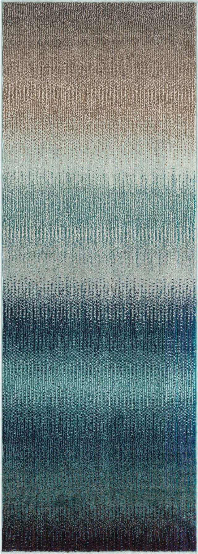 Blue 2' 2 x 6' 7 Estrella Runner Area Rug 100% Polypropylene Non-Shedding Stain Resistant Carpet Colorful Modern Abstract Design Easy Clean for Home Decor for Sale at Rug Engine