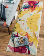 Beige 2' 7 x 10' Estrella Runner Area Rug 100% Polypropylene Non-Shedding Stain Resistant Carpet Colorful Modern Abstract Design Easy Clean for Home Decor for Sale at Rug Engine