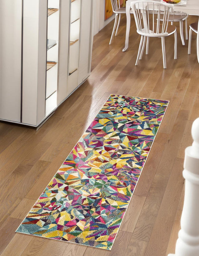 Multicolor 2' 2 x 6' 9 Estrella Runner Area Rug 100% Polypropylene Non-Shedding Stain Resistant Carpet Colorful Modern Abstract Design Easy Clean for Home Decor for Sale at Rug Engine
