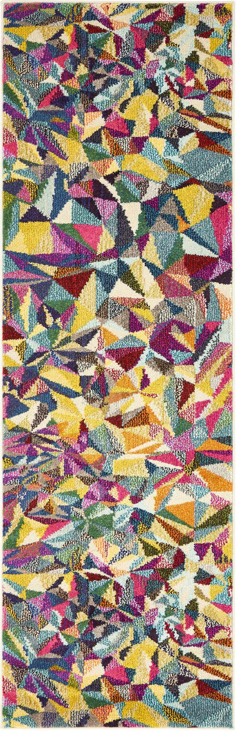 Multicolor 2' 2 x 6' 9 Estrella Runner Area Rug 100% Polypropylene Non-Shedding Stain Resistant Carpet Colorful Modern Abstract Design Easy Clean for Home Decor for Sale at Rug Engine