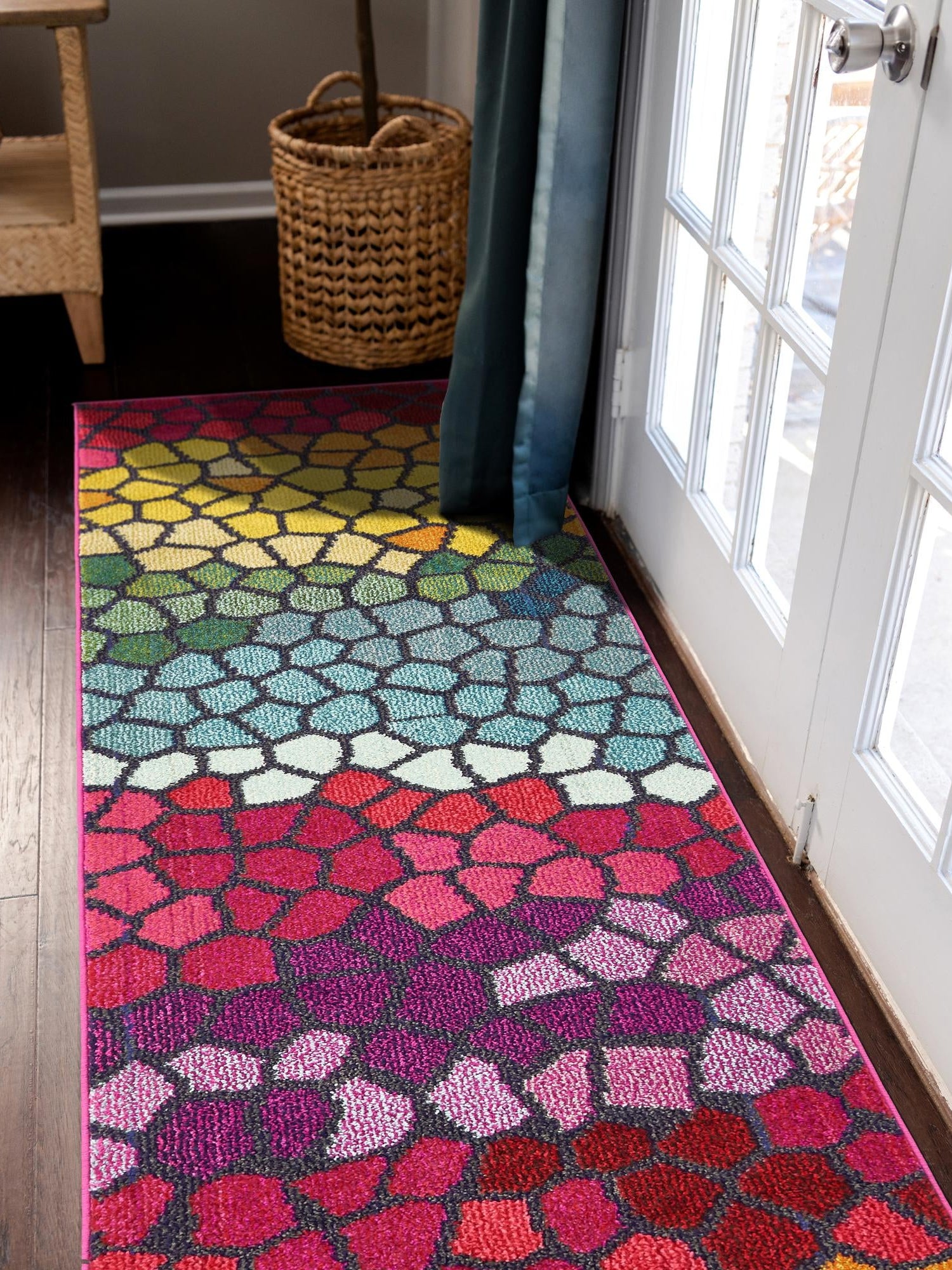 Multicolor 2' 2 x 6' 9 Estrella Runner Area Rug 100% Polypropylene Non-Shedding Stain Resistant Carpet Colorful Modern Abstract Design Easy Clean for Home Decor for Sale at Rug Engine