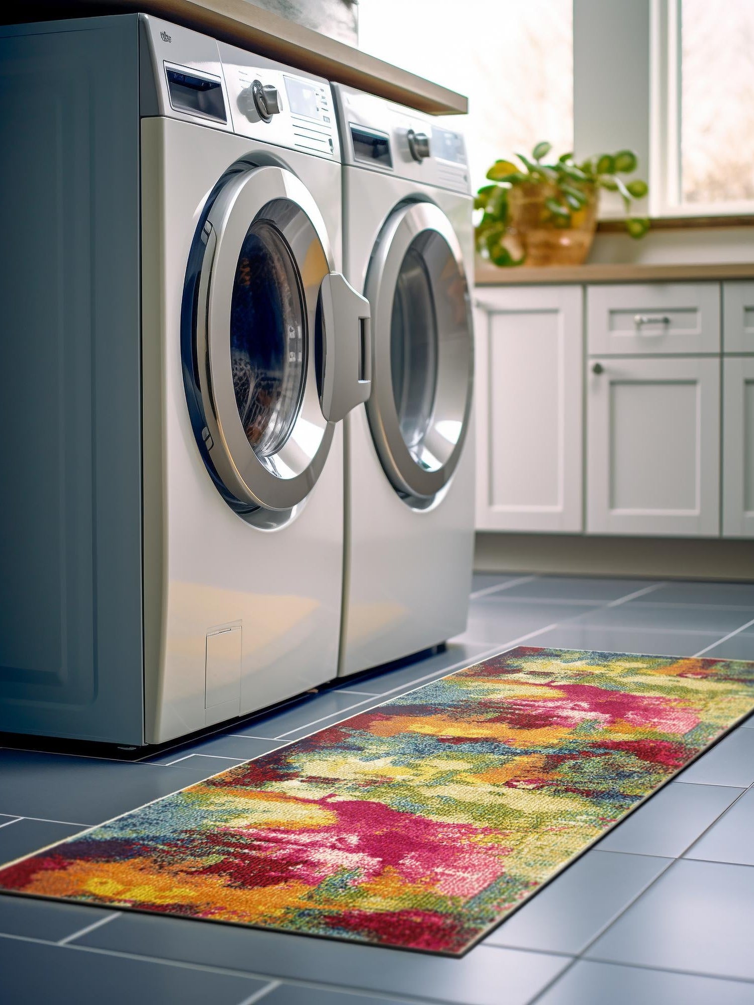 Multicolor 2' 7 x 12' Estrella Runner Area Rug 100% Polypropylene Non-Shedding Stain Resistant Carpet Colorful Modern Abstract Design Easy Clean for Home Decor for Sale at Rug Engine