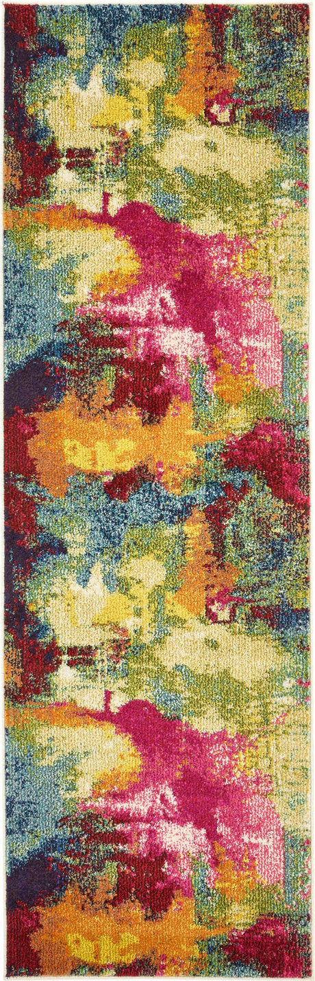 Multicolor 2' 2 x 6' 9 Estrella Runner Area Rug 100% Polypropylene Non-Shedding Stain Resistant Carpet Colorful Modern Abstract Design Easy Clean for Home Decor for Sale at Rug Engine