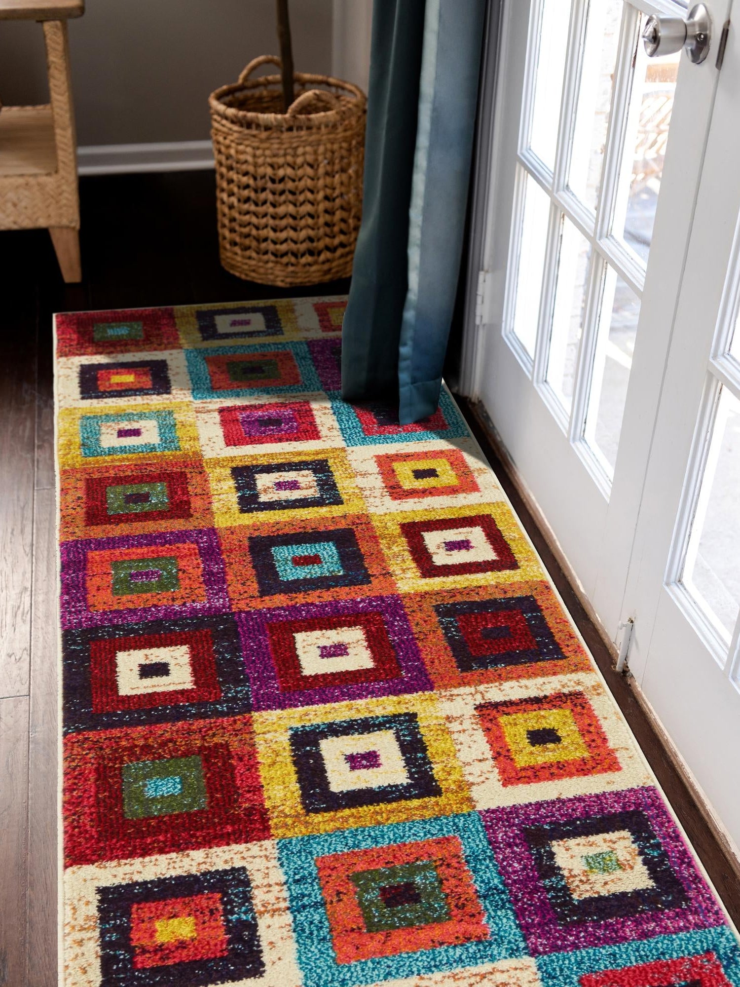 Multicolor 2' 2 x 6' 9 Estrella Runner Area Rug 100% Polypropylene Non-Shedding Stain Resistant Carpet Colorful Modern Abstract Design Easy Clean for Home Decor for Sale at Rug Engine