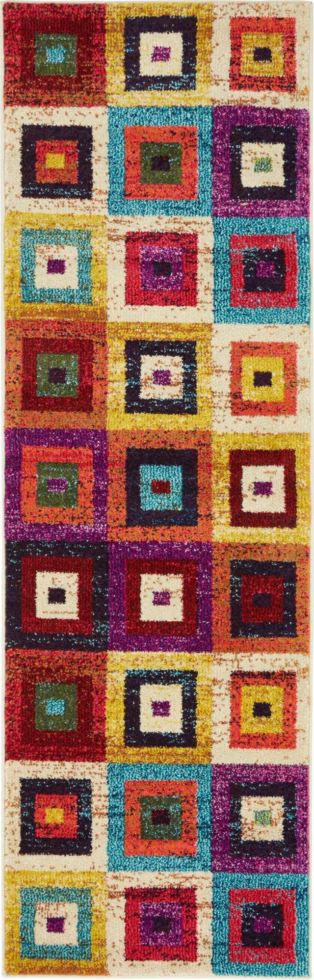 Multicolor 2' 2 x 6' 9 Estrella Runner Area Rug 100% Polypropylene Non-Shedding Stain Resistant Carpet Colorful Modern Abstract Design Easy Clean for Home Decor for Sale at Rug Engine