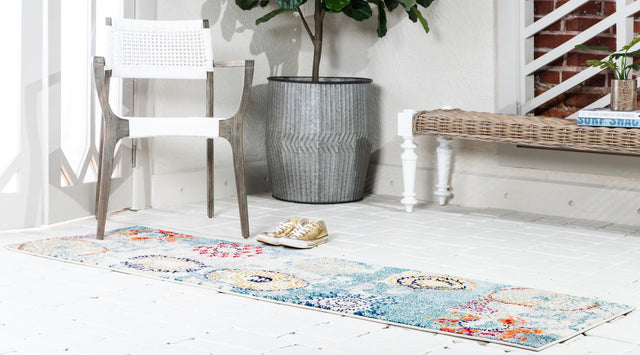 Beige 2' 2 x 6' 9 Estrella Runner Area Rug 100% Polypropylene Non-Shedding Stain Resistant Carpet Colorful Modern Abstract Design Easy Clean for Home Decor for Sale at Rug Engine