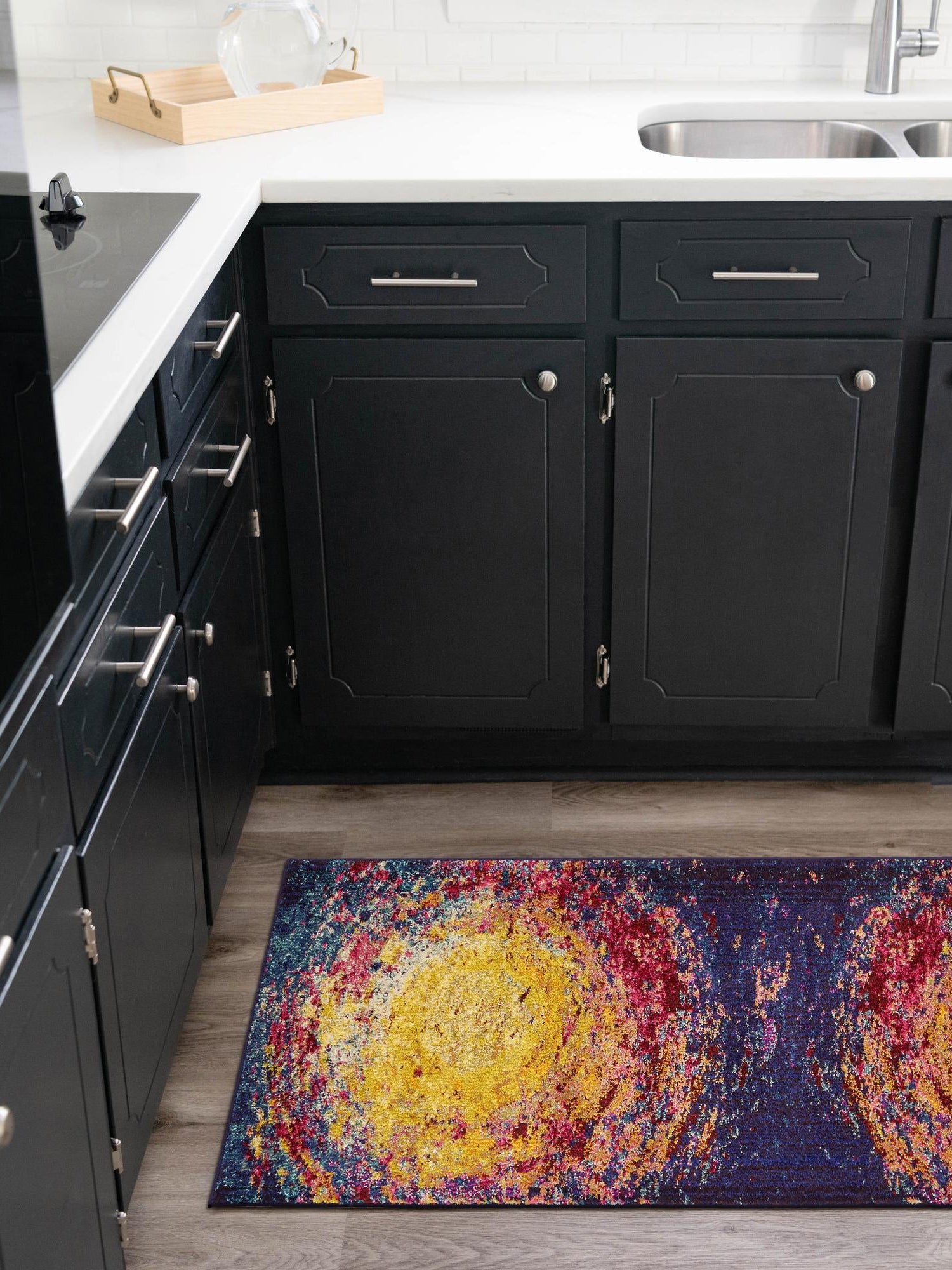 Multicolor 2' 7 x 10' Estrella Runner Area Rug 100% Polypropylene Non-Shedding Stain Resistant Carpet Colorful Modern Abstract Design Easy Clean for Home Decor for Sale at Rug Engine