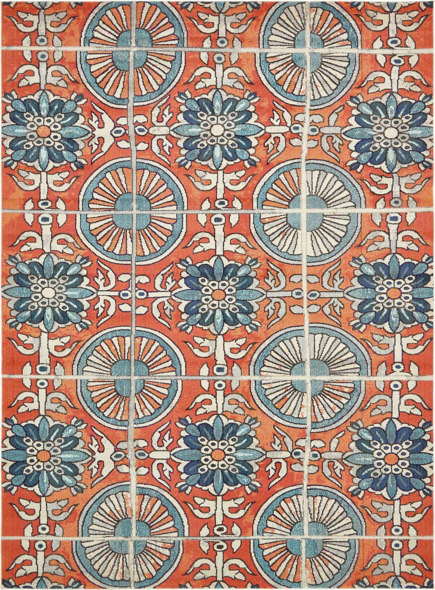 Orange 10' 6 x 16' 5 Estrella Rectangle Area Rug 100% Polypropylene Non-Shedding Stain Resistant Carpet Colorful Modern Abstract Design Easy Clean for Home Decor for Sale at Rug Engine