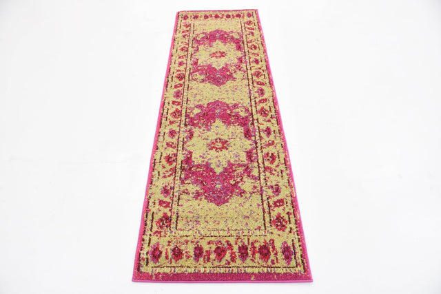 Pink 2' 2 x 6' 9 Medici Runner Area Rug 100% Polypropylene Traditional Vintage Classic Carpet for Home Interior Design Decor for Sale at Rug Engine