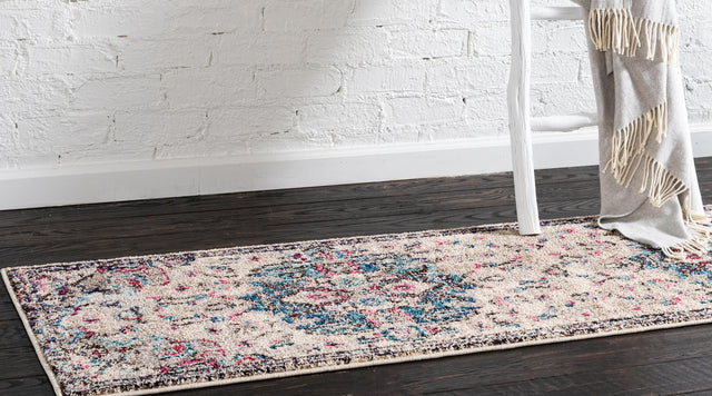 Beige 2' 7 x 10' Medici Runner Area Rug 100% Polypropylene Traditional Vintage Classic Carpet for Home Interior Design Decor for Sale at Rug Engine