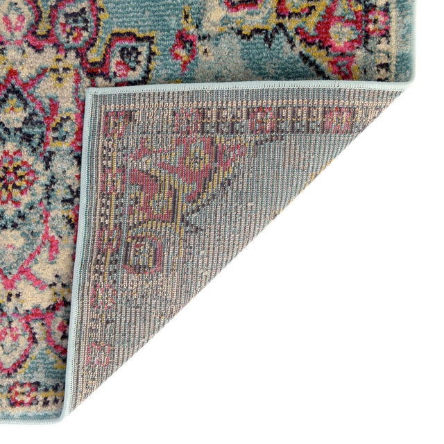 Light Blue 2' 7 x 10' Medici Runner Area Rug 100% Polypropylene Traditional Vintage Classic Carpet for Home Interior Design Decor for Sale at Rug Engine