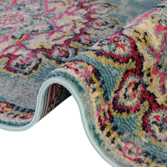 Light Blue 2' 2 x 6' 9 Medici Runner Area Rug 100% Polypropylene Traditional Vintage Classic Carpet for Home Interior Design Decor for Sale at Rug Engine