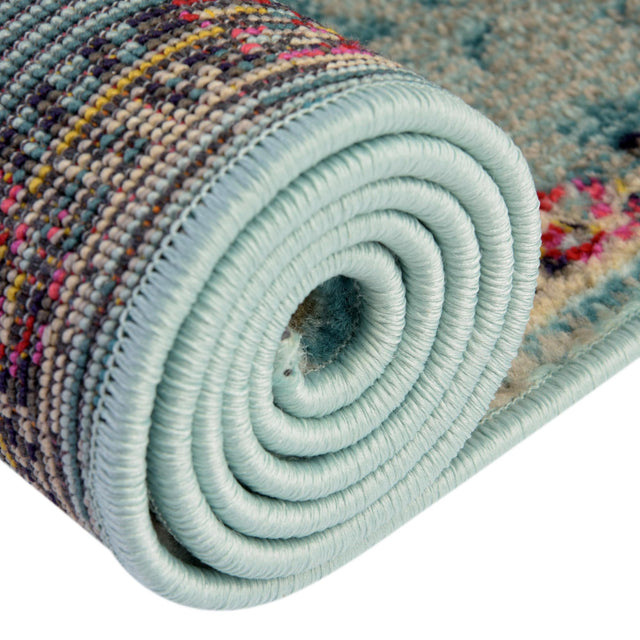 Light Blue 2' 2 x 6' 9 Medici Runner Area Rug 100% Polypropylene Traditional Vintage Classic Carpet for Home Interior Design Decor for Sale at Rug Engine