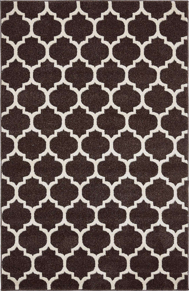 Chocolate Brown 4' 1 x 6' 1 Trellis Rectangle Area Rug