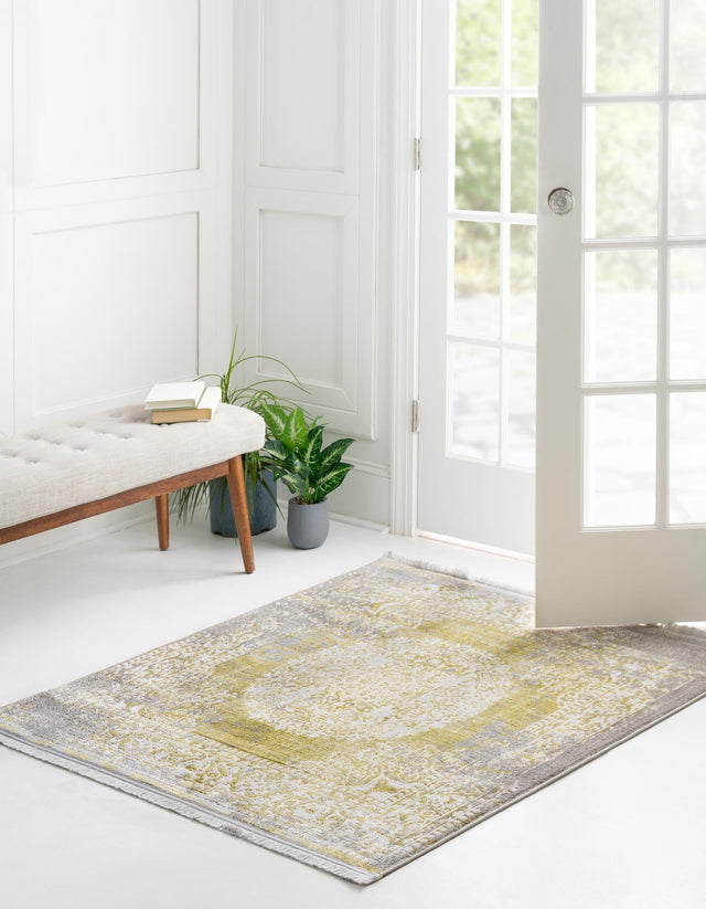 Light Green 6' 1 x 6' 1 New Classical Square Area Rug 70% Polypropylene & 30% Polyester Traditional Vintage Distressed Carpet for Interior Design Home Decor for Sale at Rug Engine