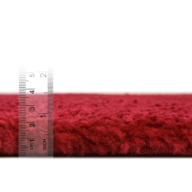 Red 3' 3 x 5' 3 Solo Rectangle Area Rug Thick Soft Touch Fluffy & Plush Shaggy Pile