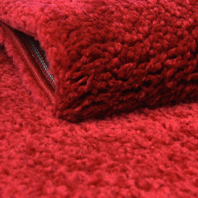 Red 5' 3 x 7' 7 Solo Rectangle Area Rug Thick Soft Touch Fluffy & Plush Shaggy Pile