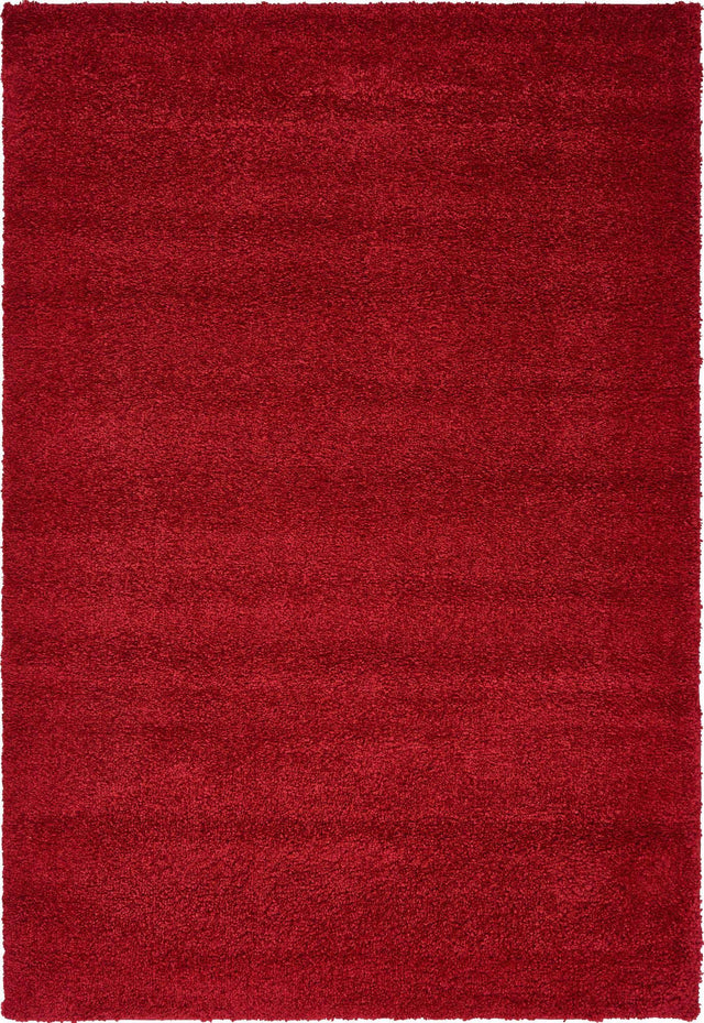 Red 5' 3 x 7' 7 Solo Rectangle Area Rug Thick Soft Touch Fluffy & Plush Shaggy Pile