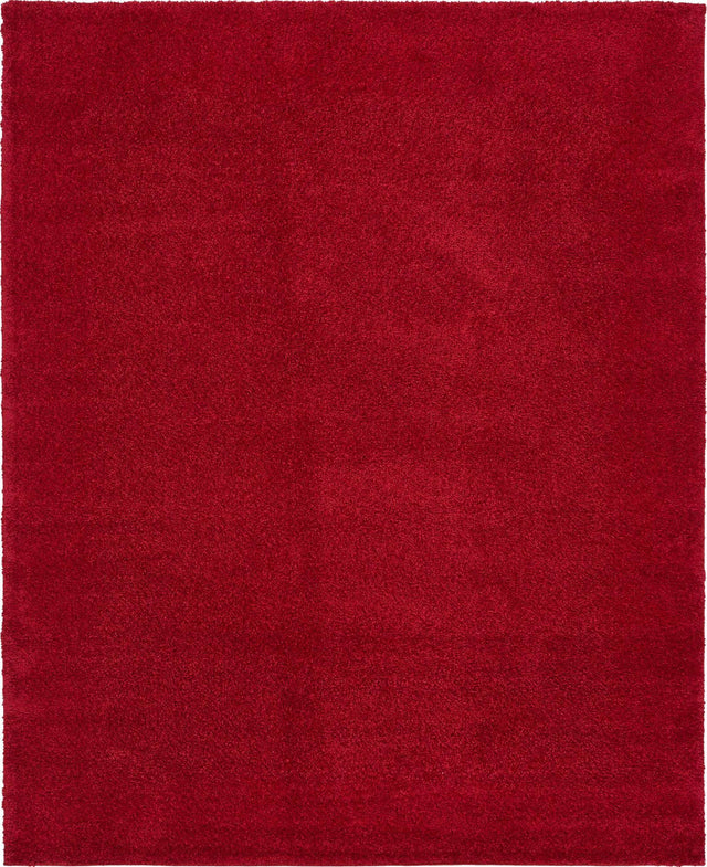 Red 8' x 10' Solo Rectangle Area Rug Thick Soft Touch Fluffy & Plush Shaggy Pile