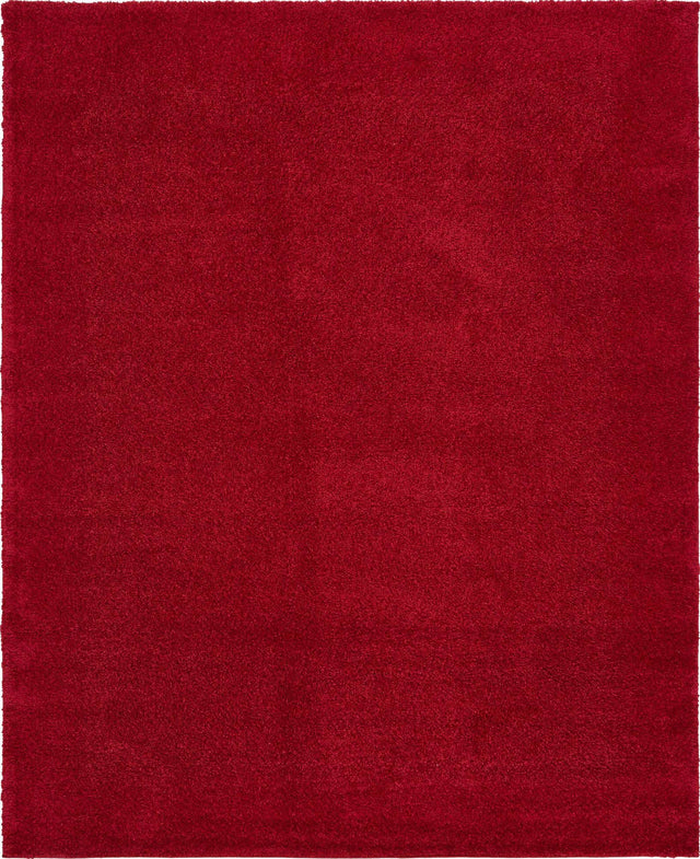 Red 10' x 13' 1 Solo Rectangle Area Rug Thick Soft Touch Fluffy & Plush Shaggy Pile