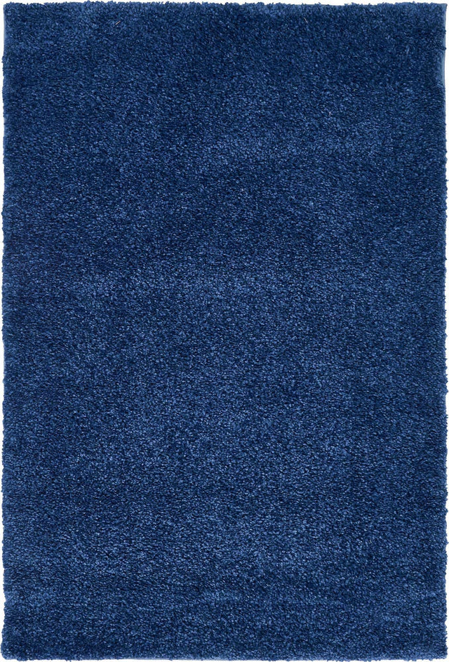 Navy Blue 2' 2 x 3' 1 Solo Rectangle Area Rug Thick Soft Touch Fluffy & Plush Shaggy Pile Durable Minimalist Carpet for Classic Interior Design for Sale at Rug Engine