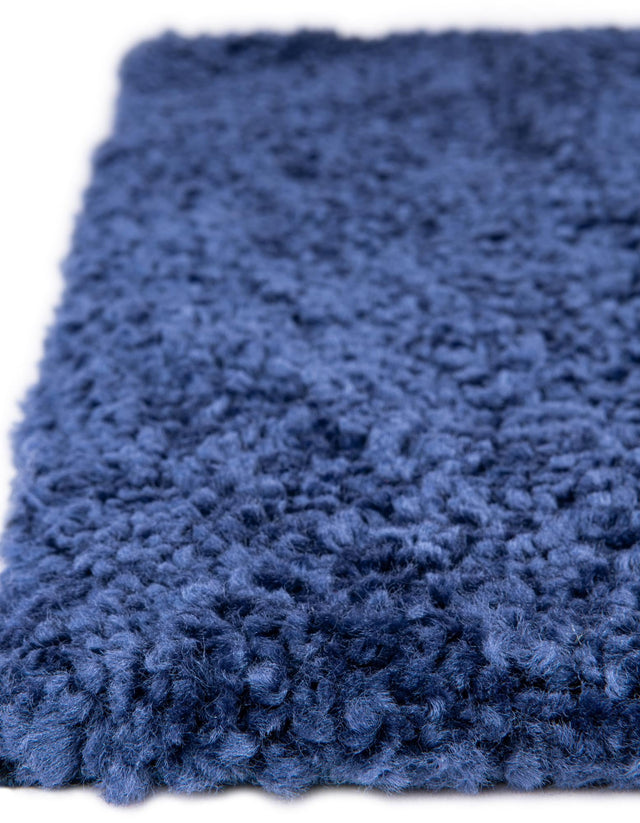 Navy Blue 6' 1 x 9' Solo Rectangle Area Rug Thick Soft Touch Fluffy & Plush Shaggy Pile