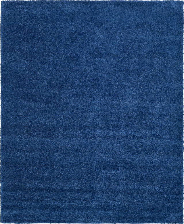 Navy Blue 7' 10 x 10' Solo Rectangle Area Rug Thick Soft Touch Fluffy & Plush Shaggy Pile Durable Minimalist Carpet for Classic Interior Design for Sale at Rug Engine