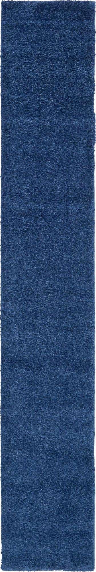 Navy Blue 2' 2 x 13' 1 Solo Runner Area Rug Thick Soft Touch Fluffy & Plush Shaggy Pile Durable Minimalist Carpet for Classic Interior Design for Sale at Rug Engine