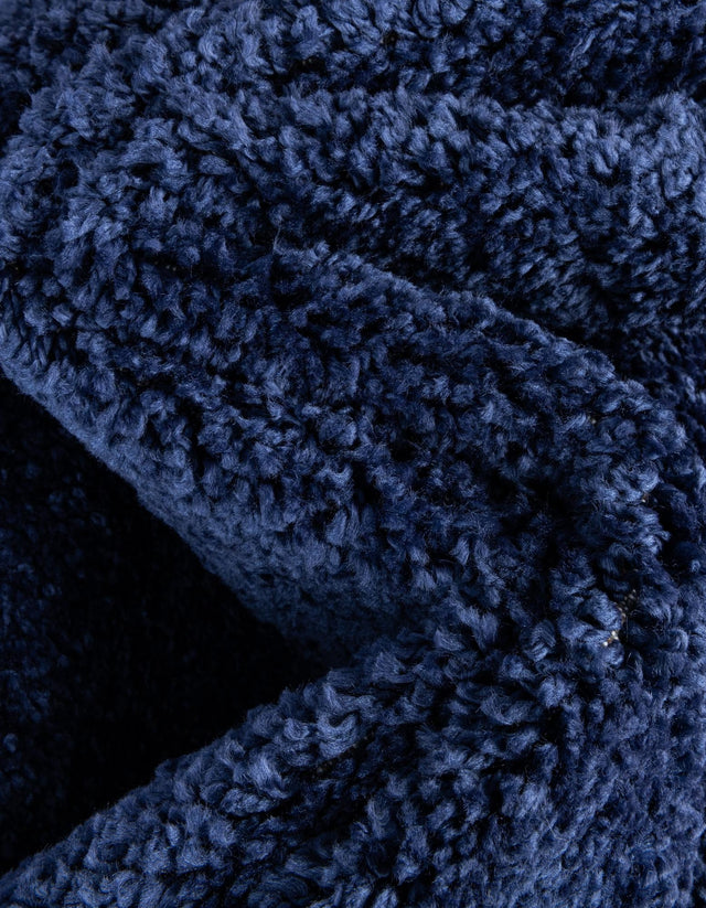Navy Blue 7' 10 x 7' 10 Solo Round Area Rug Thick Soft Touch Fluffy & Plush Shaggy Pile Durable Minimalist Carpet for Classic Interior Design for Sale at Rug Engine