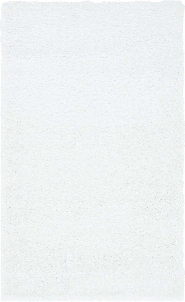 Snow White 3' 3 x 5' 3 Solo Rectangle Area Rug Thick Soft Touch Fluffy & Plush Shaggy Pile