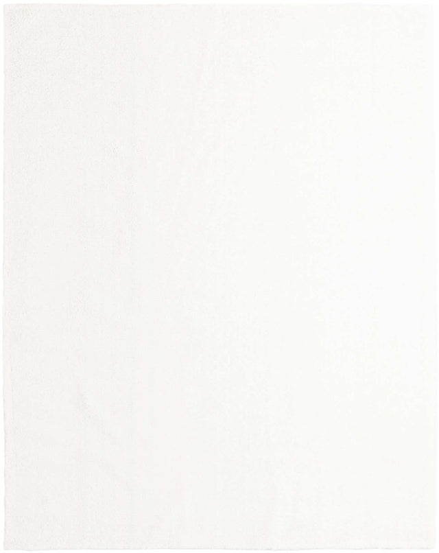 Snow White 7' 10 x 10' Solo Rectangle Area Rug Thick Soft Touch Fluffy & Plush Shaggy Pile