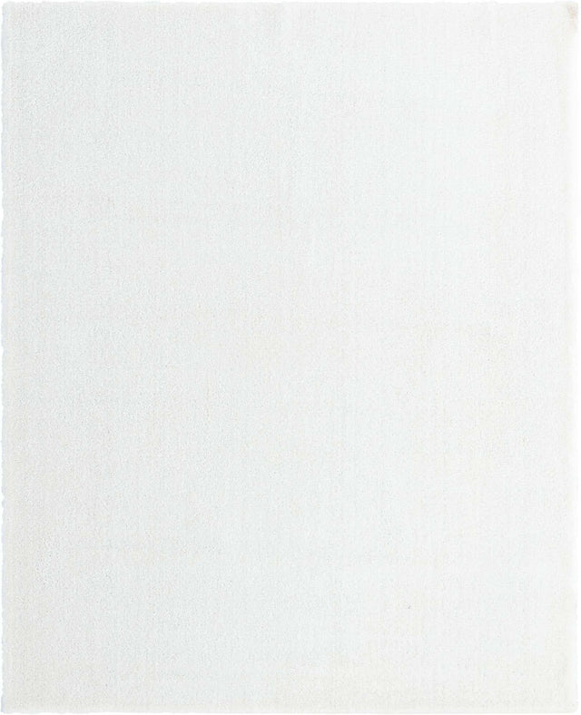 Snow White 10' x 13' Solo Rectangle Area Rug Thick Soft Touch Fluffy & Plush Shaggy Pile Durable Minimalist Carpet for Classic Interior Design for Sale at Rug Engine
