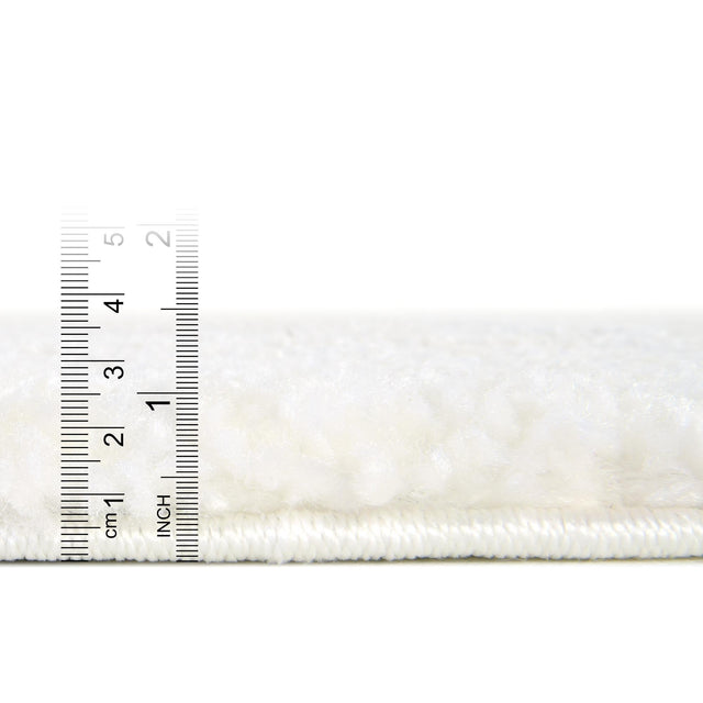 Snow White 2' 2 x 6' 7 Solo Runner Area Rug Thick Soft Touch Fluffy & Plush Shaggy Pile