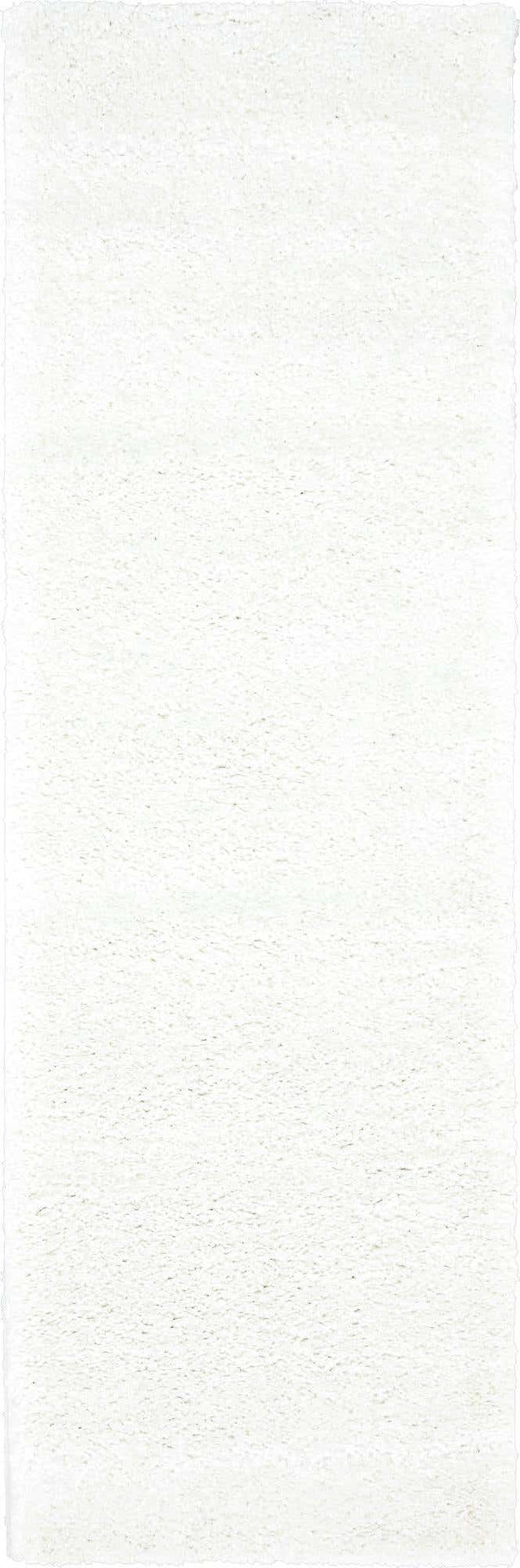 Snow White 2' 2 x 6' 7 Solo Runner Area Rug Thick Soft Touch Fluffy & Plush Shaggy Pile