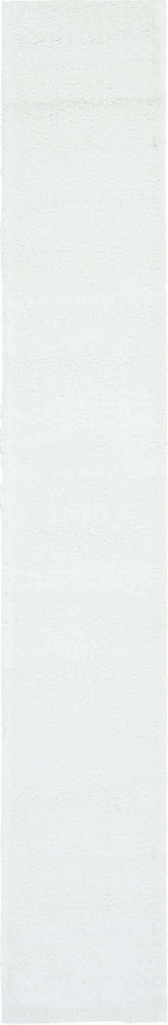 Snow White 2' 2 x 13' 1 Solo Runner Area Rug Thick Soft Touch Fluffy & Plush Shaggy Pile
